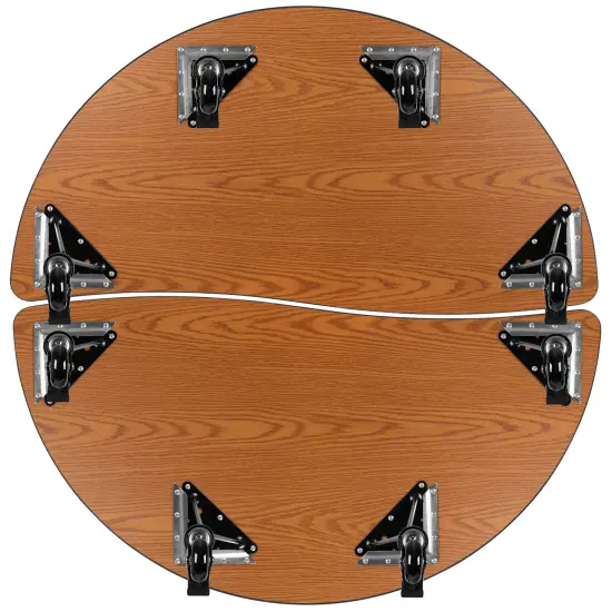 Emma and Oliver 2 Piece Mobile 47.5" Circle Collaborative Grey Kids Activity Table Set {6}