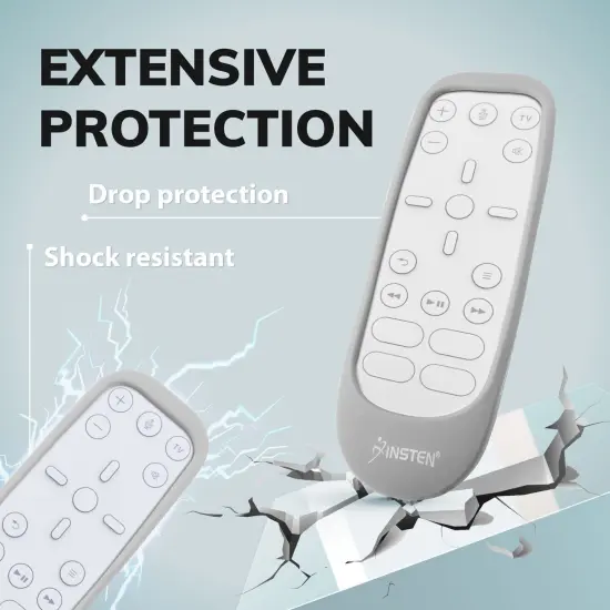 Insten Case For PS5 Media Remote Cover, Protective Silicone Skin Sleeve, Anti-Shock, Washable, Full Protection, Gray Grey {2}