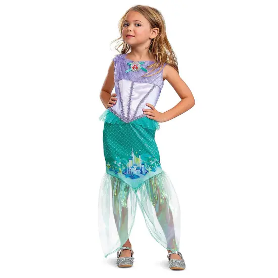 Toddler Deluxe Ariel Mermaid Costume Disney Princess Medium 3T-4T {1}