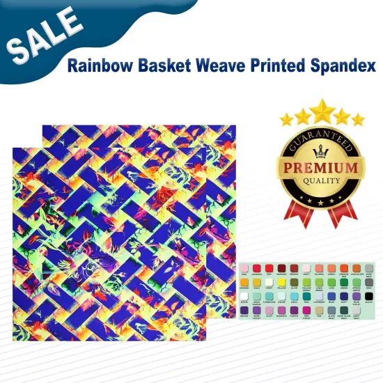 Rainbow Basket Weave Printed Spandex {1}