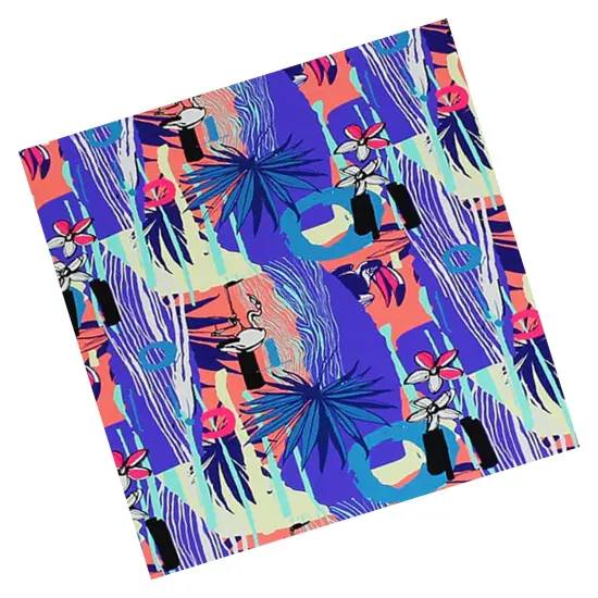 Miami Vice Flamingos Printed Spandex Fabric {4}