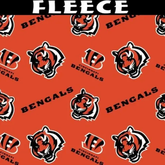 Licensed NFL Cincinnati Bengals Fleece Orange 70535 Fleece Fabric by the Yard {1}