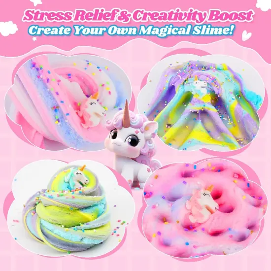 Unicorn Cloud Slime 2 Pack, Scented Slime Kit Toys, Cute Preppy Stuff for Kids Girls Boys, Cool Teen Girls Birthday Gifts Party Favors Stocking Stuffers {2}