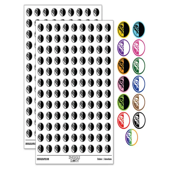 Third Last Quarter Moon Phase 200+ 0.50" Round Stickers Dark Blue {1}
