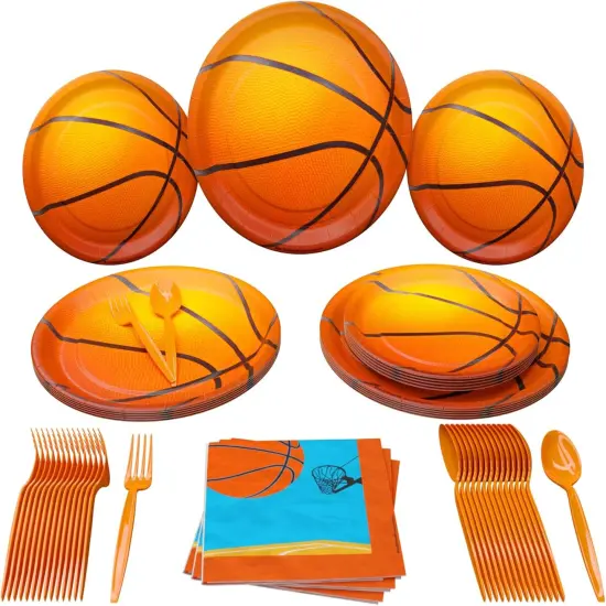 Basketball Party Supplies Packs (100 Pieces for 16 Guests) - Basketball Party Supplies, Sports Party Supplies, Basketball Party Decorations, Basketball Birthday, Party Decor for Adults, {1}