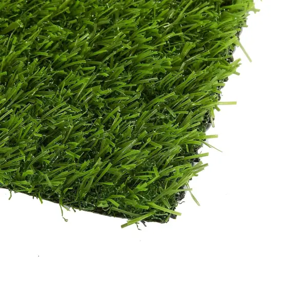 Juvale 4-Pack Non-Slip Artificial Grass Tiles for Indoor & Outdoor Use | 12x12 - 0.25 in Thick Mats | Easy to Clean & Durable, Soft Like Natural Lawn | Safe for Kids & Pets | Patio, Floor & Wall Decor Green {6}