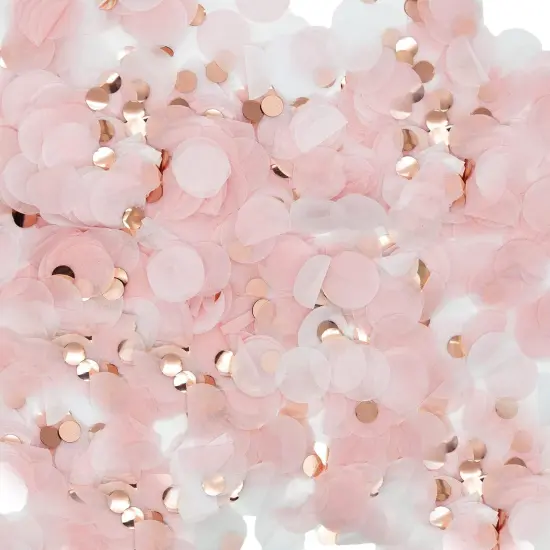 Round Tissue Confetti Glitter,Rose Gold Pink White Paper Tissue Confetti Dots for Wedding Birthday Party Decorations,1.76oz {1}