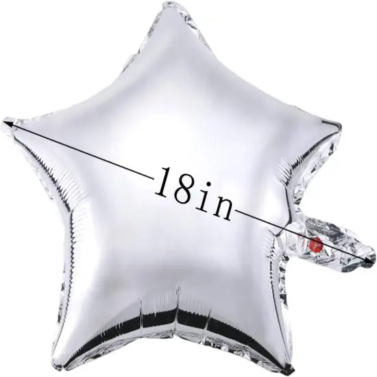 20 Pcs 18 Inch Silver Star Balloons, Aluminum Foil Balloon Mylar Balloon Metallic Balloons for Birthday, Wedding, Baby Shower, Party Decoration, Festive D&eacute;cor {2}