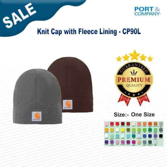 Port & Company&reg; Knit Cap with Fleece Lining Maroon {2}