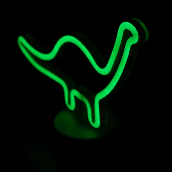 Northlight LED Brontosaurus Dinosaur Neon Table Light - 11" - Green {7}