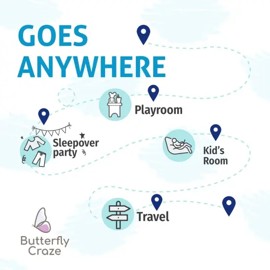 Butterfly Craze Floor Pillow Case, Mattress Bed Lounger Cover, Galaxy Blue, Queen Size - Cozy Seating Solution for Kids & Adults, Recliner Cushion, for Reading, TV Time (Pillow Not Included) {7}