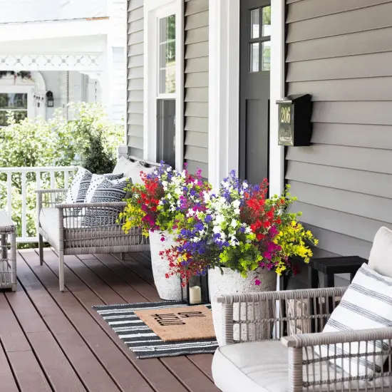 Artificial Flowers, 12 Bundles Summer Bouquets Outdoor Fake Flowers {3}