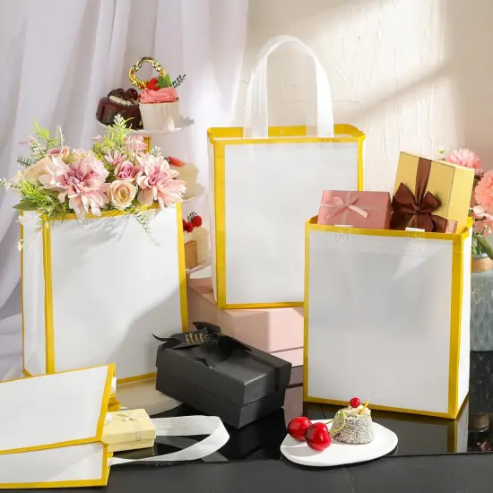 16 Pcs Reusable Gift Goodie Bags with Handles Non Woven Party Favor Shopping Tote Bags {2}