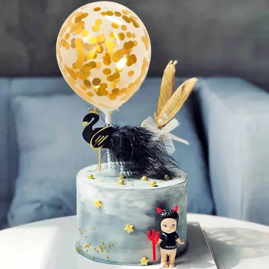 Gold Confetti Balloons, 40 Pcs 5 Inch Clear Balloons with Confetti Inside for Graduation Engagement Cake Topper Decor Bridal Shower Baby Shower Birthday Party Decoration Supplies {2}