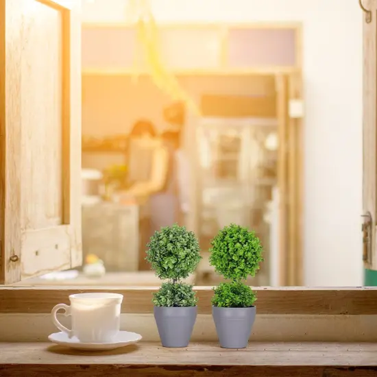 2pcs Artificial Plant with Decorative Planter - Lifelike Indoor/Outdoor Greenery, Year-Round Home D&eacute;cor Accent, No Maintenance Required {4}