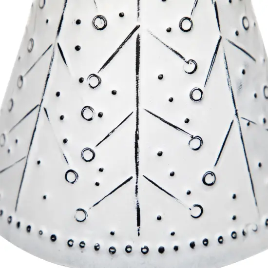 Northlight Embossed Winter Wonderland Metal Cone Christmas Tree Decoration - 14" White {7}