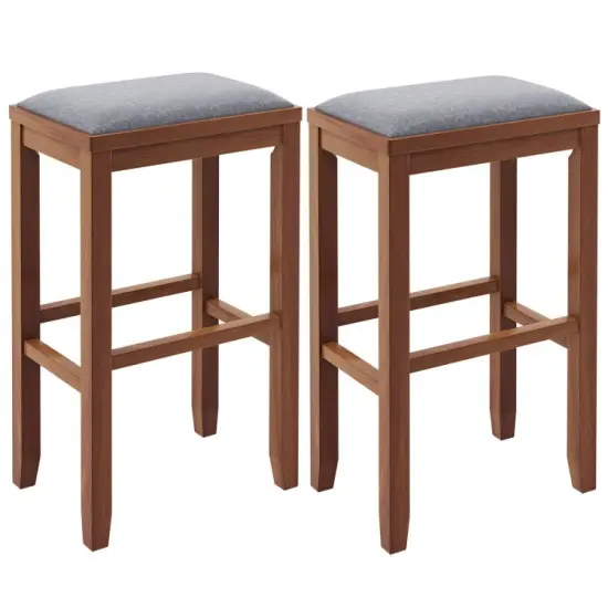 Rubber Wood Linen Bar Stools &ndash; Backless, 265 lbs Capacity White {8}