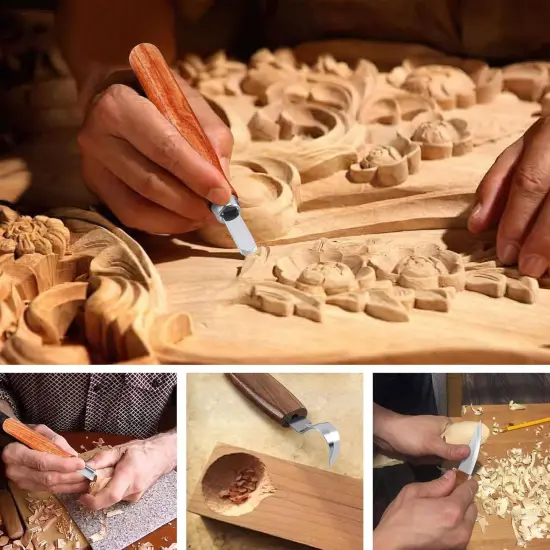 Wood Carving Kit, 17 Pack Wood Whittling Kit Hand Carving Knife Tools Set for DIY Sculpture Carpenter Experts & Beginners {4}