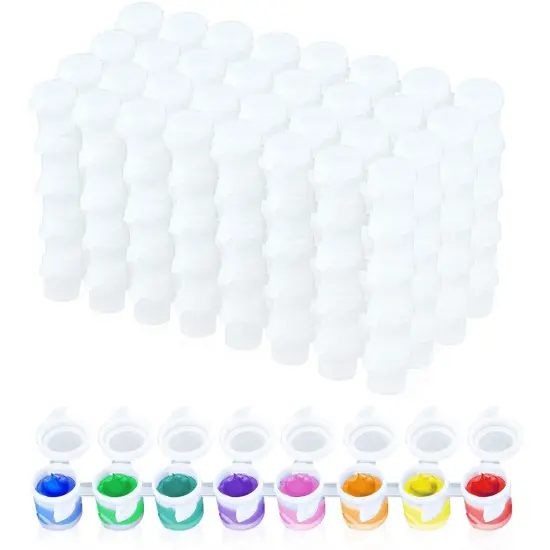 Empty Paint Pot Pod Strips, Storage Containers (6ml/0.2 oz, 240 Pots, 30 Strips) White {1}
