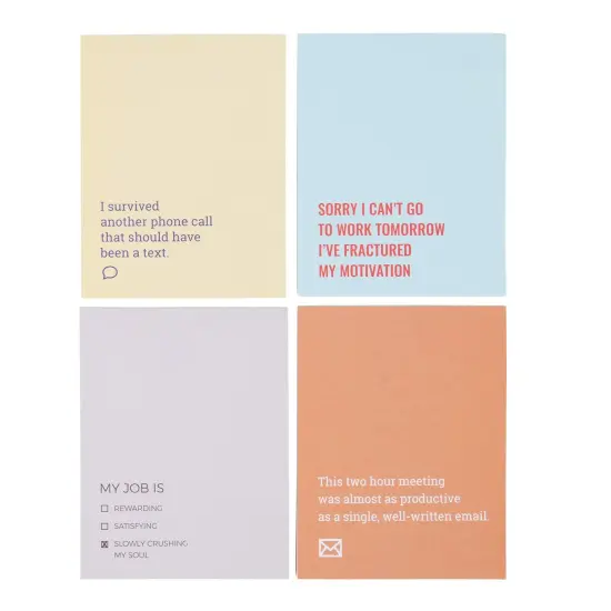 8 Pack Funny Notepads with Sarcastic Sayings, Demotivational Notebooks for The Office, Coworkers, Employee, Colleagues, Adults, 4 Sarcastic Designs (4.25 x 5.5 Inches) Multicolor {5}