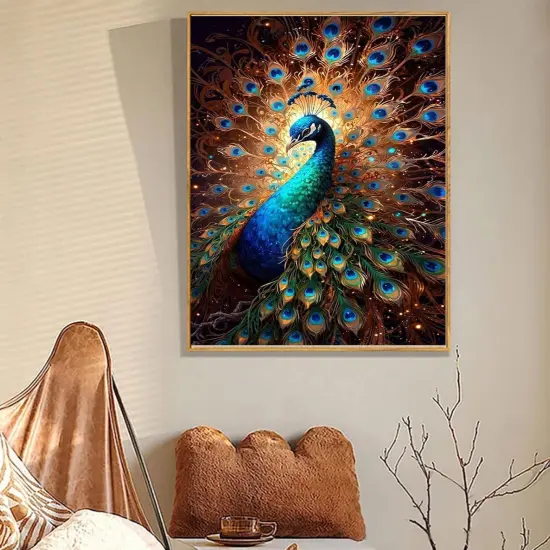 12x16in Peacock Diamond Art Kits for Adults Beginner - 5D Diamond Painting with Complete DIY Tools,Full Drill Diamond Dots Gem Art Craft {3}