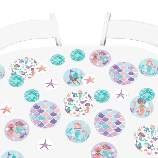 Big Dot of Happiness Mermaid Large Confetti, Mermaids Theme Birthday Party Table Decorations, Giant Circle Confetti - 27 Count {7}