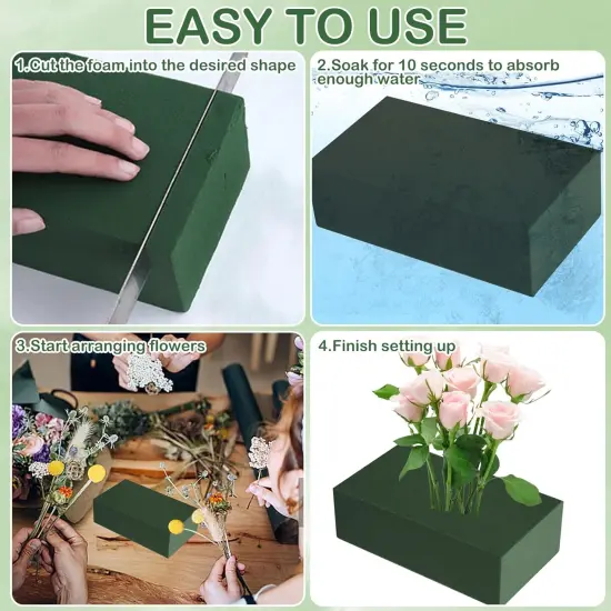 30Pieces Floral Foam Blocks, Green Floral Foam for Flower Arrangements, Flower Foam Blocks Florist Foam Dry Foam Plant Foam Wet Foam for Artificial Flowers, (5.5 X 3.2 X 1.8 Inches) {5}