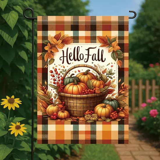 Fall Pumpkin Garden Flag Welcome Autumn Outdoor {2}