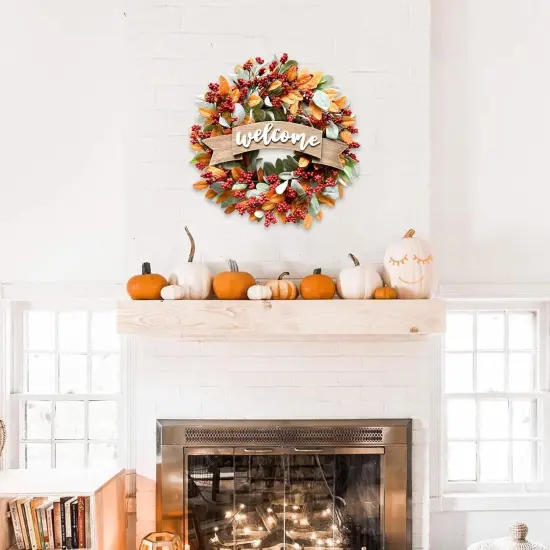 22 Inch Fall Berries Wreath for Front Door(Fall Berries Wreath) {3}