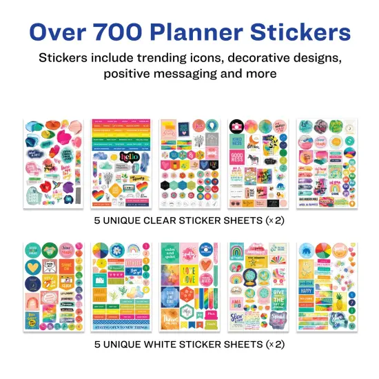 Avery + Amy Tangerine Designer Collection Planner Stickers, 20 Sheets of Weekly Planner Stickers, Set of 744 Planner Stickers, Monthly and Daily Accessories for Journals and Calendars (6782) {3}