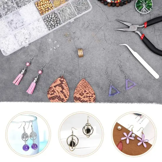 Earring Making Kit with Earring Hooks Findings, Earring Backs Posts, Jump Rings for Jewelry Making Supplies, 2320Pcs {2}