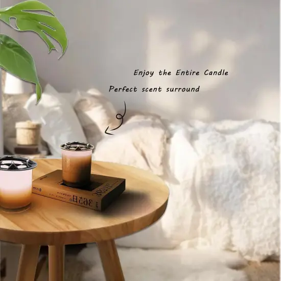 Scented Candle Toppers Cover Jars Lids Shades Sleeves, Candle Accessories Gifts for Women, Help Burn Melt Evenly(Butterfly Silver) {5}