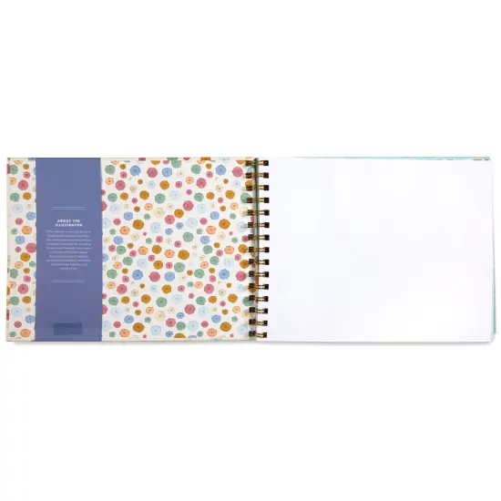 eeBoo Piece & Love: Artist Sketchbook - Flora's - 80 Pages, 9.5 x 7.5" Hardcover Spiral Book, 160 GSM, 108 LBS Drawing Paper, Cream w/ Flowers Cover {4}