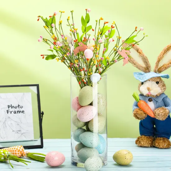 Easter Speckled Eggs 2.4 in Plastic Speckled Eggs Bowl and Vase Filler Faux Chicken Eggs for DIY Spring Displays {3}