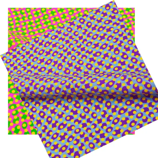 Lava Lamp Dots Printed Spandex Fabric Purple/Yellow {6}