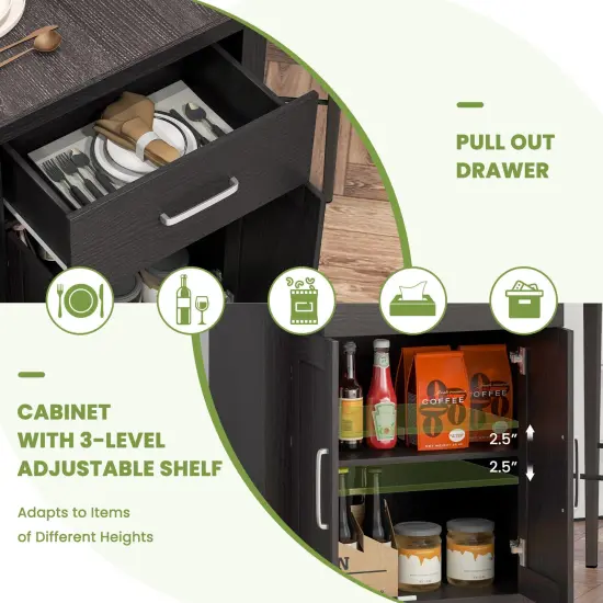 3-Piece Bar Table Set for 2 with 2 Saddle Stools for Dining Room-Black {5}