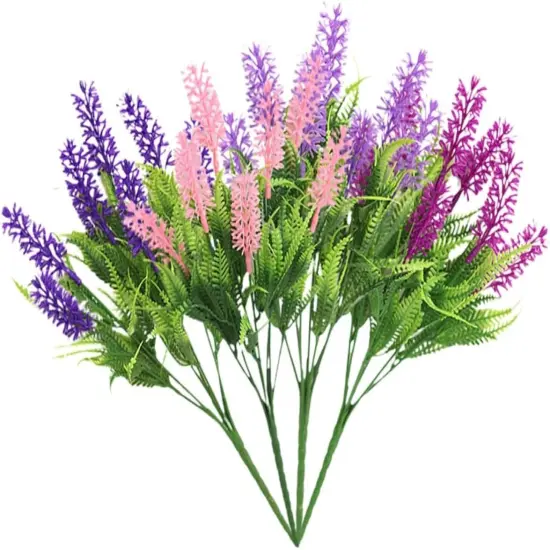 4pcs Lavender Flower Branch for Cheerful Table Decor Purple {5}