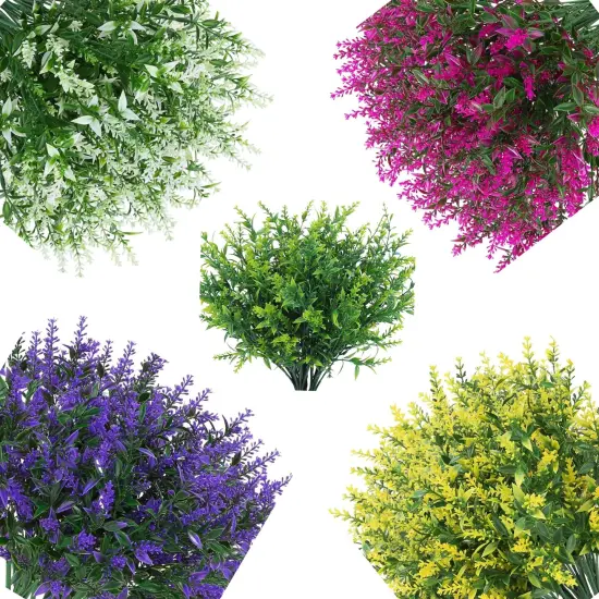 4pcs 7 Heads Artificial Wheat Grass Bouquet for Weddings Blue {4}