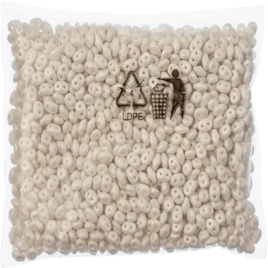 Matubo 2-Hole Czech Glass Pearl Shine Superduo Beads, 100g White {2}