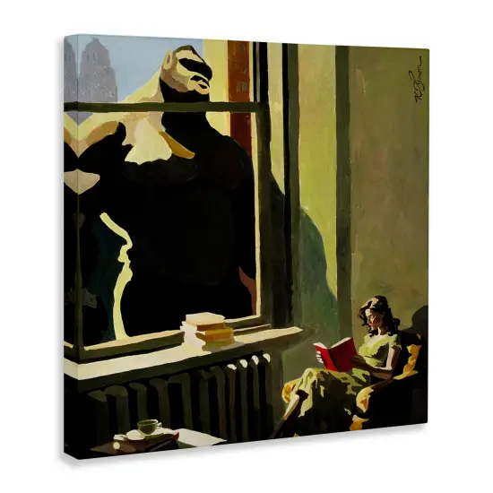 Stupell Industries Gorilla in Window Scene Canvas Design by Keith Thomson {3}