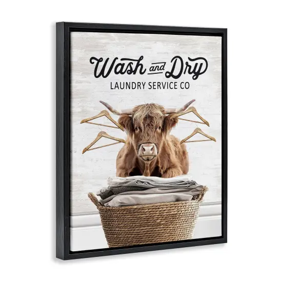 Stupell Industries Wash & Dry Classic Cattle Floating Frame Design by Lettered and Lined {3}