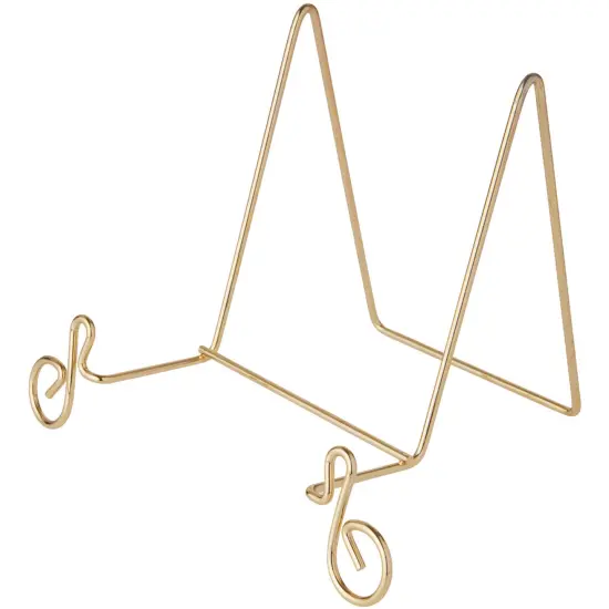 Bard's Music Note Scroll Gold-toned Wire Easel Stand, 5" H x 6.5" W x 5" D {1}