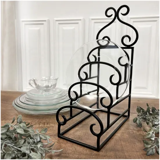 Bard's Wrought Iron 4 Plate Table Stand, 14.5" H x 5.25" W x 9.75" D (For 8" - 11" Plates) {3}