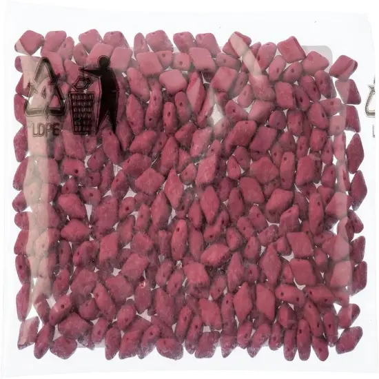 Matubo 2-Hole Czech Glass Opaque Neon Gemduo Beads, 50g Purple Wine {2}