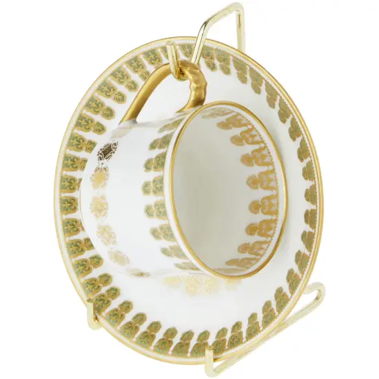 Bard's Demi-tasse Shiny Gold-toned Cup and Saucer Stand, 4.5" H x 2.25" W x 2.5" D (For 2-3 Fluid Ounce Espresso Cups) {3}