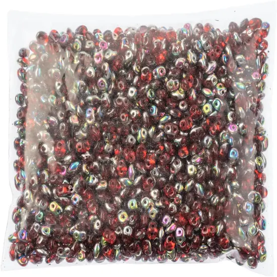 Matubo 2-Hole Czech Glass Vitrail Superduo Beads, 100g Ruby {2}