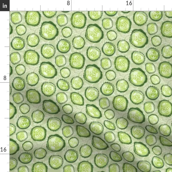 Various Fabrics by the Yard or Fat Quarter Pickles Sage Medium Garden Green Pickle Food Custom Printed Fabric by Spoonflower {2}
