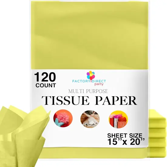 120 Sheets of Tissue Paper - 15" x 20" Packing Paper Sheets for Moving - 10lb Wrapping Paper - Newsprint Paper for Packing, Gift Wrapping, Moving Supplies & Protecting Items Light Yellow {1}