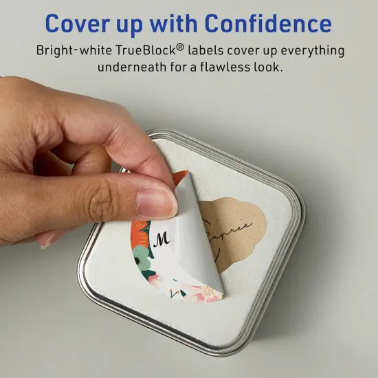 Avery TrueBlock Matte White Paper Labels,1-3/4" diameter Round {3}