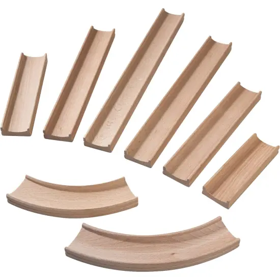 HABA Ball Track Expansion Set, Straight Tracks and Curves for Kullerbu Ball Run Sets, 8 Piece Set Marble Run Building Sets for Kids Ages 2-8 Multicolor {3}